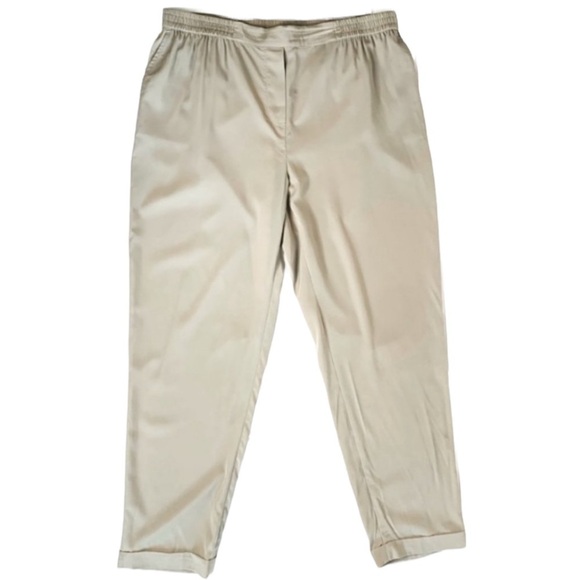 MELANIE LYNE TROUSER ELASTIC WAISTBAND PANT RELAX FIT STRAIGHT LEG WOMEN SIZE 10 - Picture 10 of 10